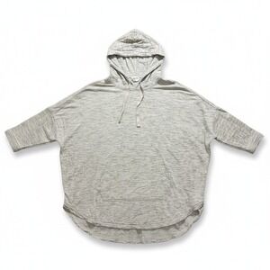 LOFT Womens M Gray‎ Space Dye Pullover Hoodie Oversized Athleisure Casual Cozy